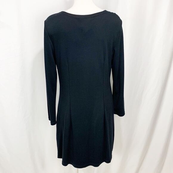 Sail To Sable STS Black Shift Dress w Gold Button Details Medium - Picture 4 of 11